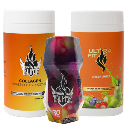 Ultra fit elite + jugo verde + colágeno