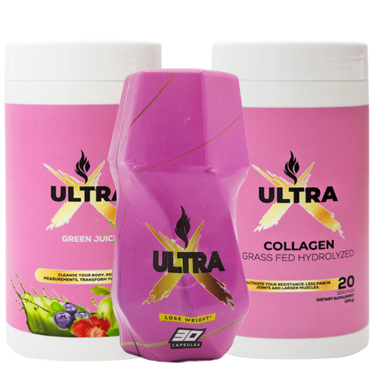 ULTRA X + jugo verde + colágeno